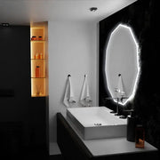 Oglinda LED 70cm, POLIGON Senzor MotionGlow Marcello, Sistem Dezaburire, Ceas & Termometru, Dimabila 084