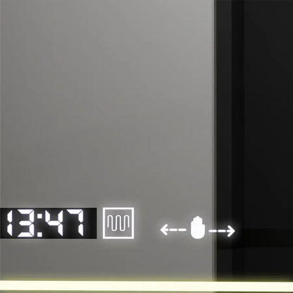 Oglinda LED Rectangulara, 110x65cm, Venezia Senzor MotionGlow Marcello, Sistem Dezaburire, Ceas & Termometru, Dimabila