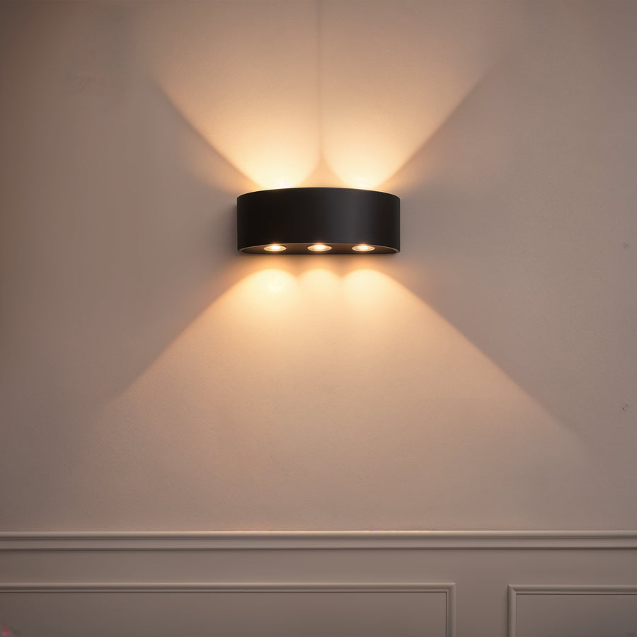 Aplica LED Exterior Ellis, 6W, 6 Surse de lumina, Lumina Calda, Negru