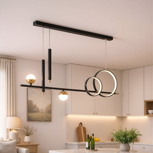 Lustra LED suspendata cu telecomanda DAMARA 44W, lumina Rece/Calda/Neutra, Dimabila, Negru, Inaltime Reglabila