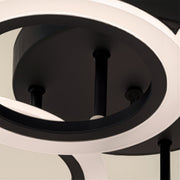 Lustra LED cu telecomanda BETTY 43W, 4 Cercuri, lumina Rece/Calda/Neutra, Dimabila, Negru