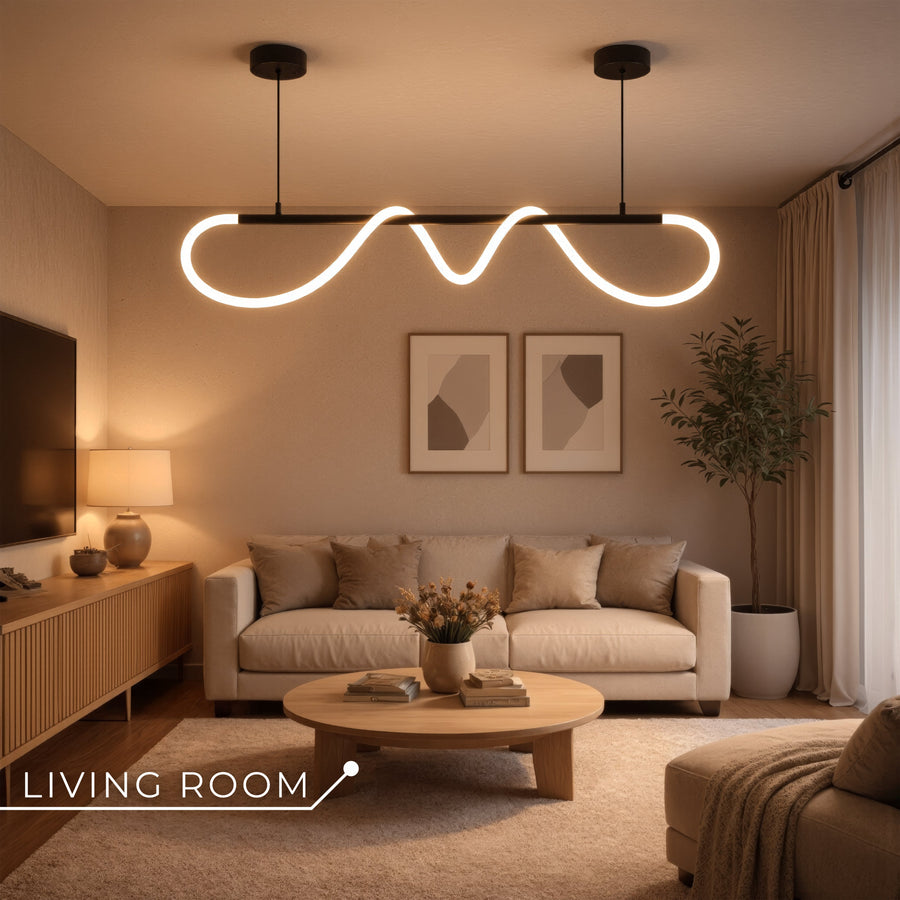 Lustra LED DIVINO cu Tub Silicon Flexibil – 24W, Lumina Reglabila, Negru Mat