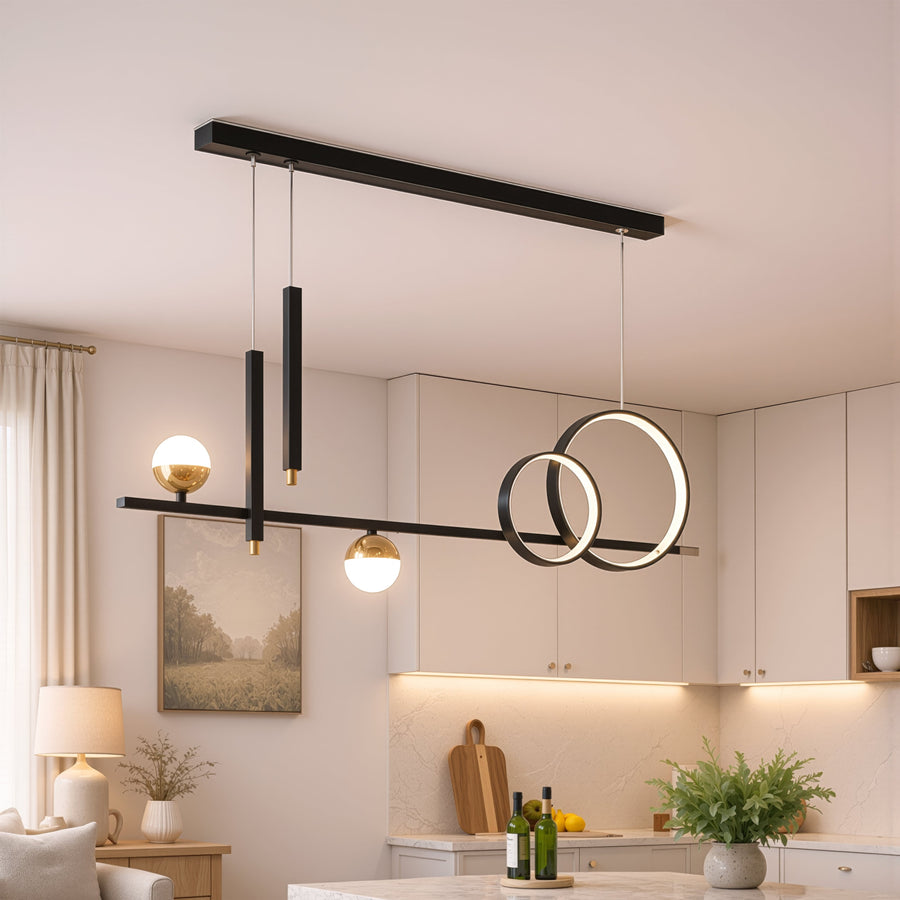 Lustra LED suspendata cu telecomanda DAMARA 44W, lumina Rece/Calda/Neutra, Dimabila, Negru, Inaltime Reglabila