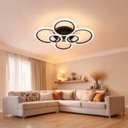 Lustra LED cu telecomanda BETTY 82W, 6 Cercuri, lumina Rece/Calda/Neutra, Dimabila, Negru