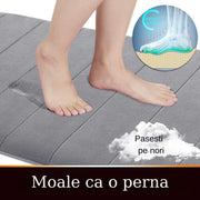 Covoras de Baie, 50x80 cm, Gri, Antiderapant, Absorbant
