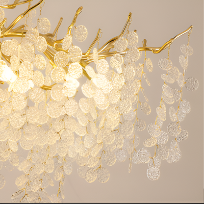Candelabru Cristal WALTZ Serenade, 6xG9, Auriu, 40cm, Inaltime Reglabila
