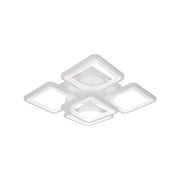 Lustra LED cu telecomanda ZOE 70W, 5 Patrate, lumina Rece/Calda/Neutra, Dimabila, Alb