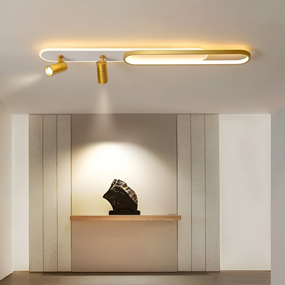 Lustra LED cu Proiector Reglabil FISSO Camilla, 66W, lumina Rece/Calda/Neutra, Auriu Lucios
