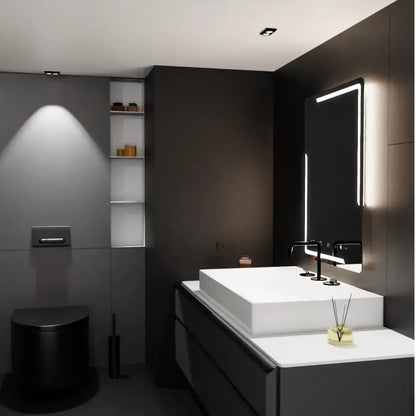 Oglinda LED Rectangulara, 60x80cm, Rayonnement MotionGlow Marcello, Sistem Dezaburire, Ceas & Termometru, Dimabila
