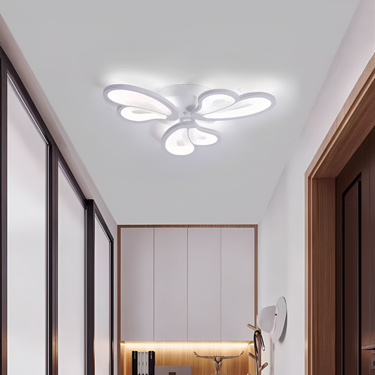 Lustra LED cu telecomanda BLOSSOM 43W, 3 Petale, lumina Rece/Calda/Neutra, Dimabila, Alb