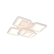 Lustra LED cu telecomanda ZOE 70W, 5 Patrate, lumina Rece/Calda/Neutra, Dimabila, Alb
