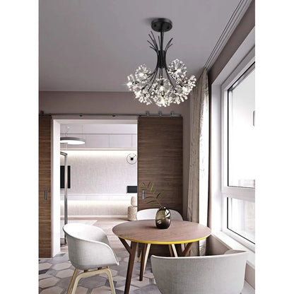 Candelabru Cristal PETERHOF Eleganza, 13xG4, Diametru 49 cm, Negru