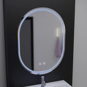 Oglinda LED Ovala, 60x80cm, Velara Touch, Sistem Dezaburire, Dimabila