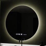 Oglinda LED Rotunda, 80cm, Serenite MotionGlow Marcello, Sistem Dezaburire, Ceas & Termometru, Dimabila