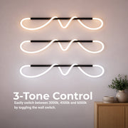 Lustra LED DIVINO cu Tub Silicon Flexibil – 24W, Lumina Reglabila, Negru Mat