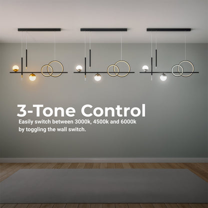 Lustra LED suspendata cu telecomanda DAMARA 44W, lumina Rece/Calda/Neutra, Dimabila, Negru, Inaltime Reglabila