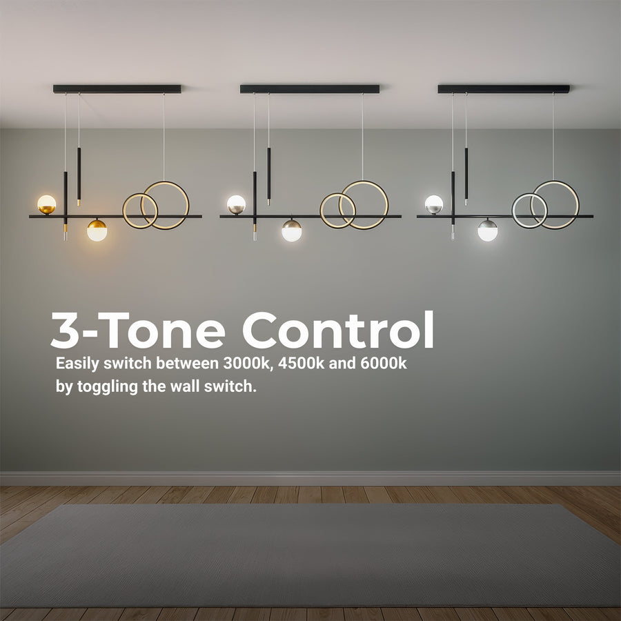 Lustra LED suspendata cu telecomanda DAMARA 44W, lumina Rece/Calda/Neutra, Dimabila, Negru, Inaltime Reglabila
