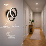 Lustra LED VERTEX CIRCULA 21W, 2 Cercuri, Rame Metalice, lLumina Rece/Calda/Neutra 3000K/4000K/6000K, Negru, Metal