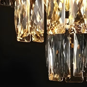 Candelabru Cristal VERSAILLES Eleganza 8x E14, 48 cm, Auriu Lucios si Negru, Inaltime Reglabila