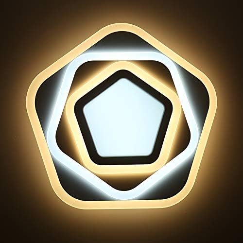 Lustra LED cu Telecomanda PENTAGON 59W, 40cm, Lumina Rece/Calda/Neutra 3000K/4000K/6000K, Alb, Metal si Acril