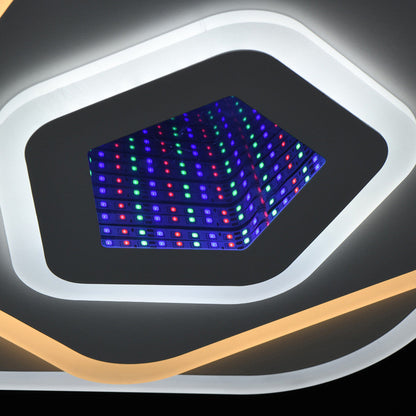 Lustra LED NEXA 3D 39W, Diametru 23cm, lumina Rece/Calda/Neutra , Alb
