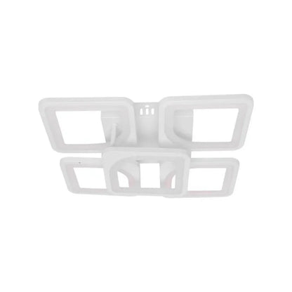 Lustra LED cu telecomanda ZOE 70W, 5 Patrate, lumina Rece/Calda/Neutra, Dimabila, Alb
