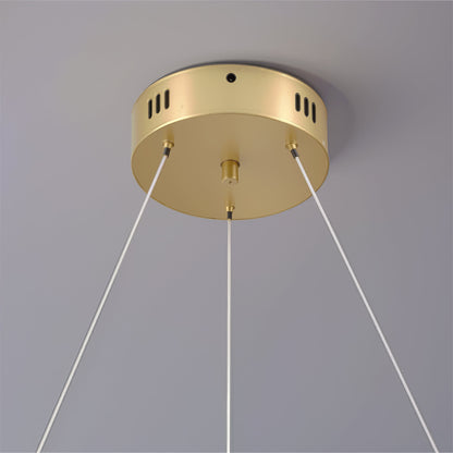 Lustra LED suspendata  FAUSTO II, 42W, lumina Rece/Calda/Neutra, Inaltime Reglabila, Auriu