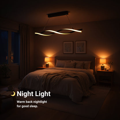 Lustra LED Suspendata cu Telecomanda, FLUX, 27W, 116cm, Lumina Rece/Calda/Neutra 3000K/4000K/6000K, Dimabila, Negru, Inaltime Reglabila, Metal si Silicon