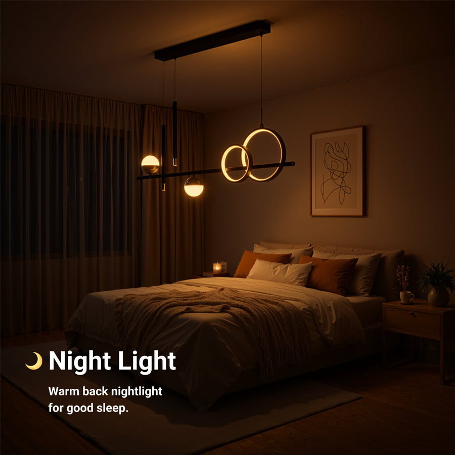 Lustra LED suspendata cu telecomanda DAMARA 44W, lumina Rece/Calda/Neutra, Dimabila, Negru, Inaltime Reglabila