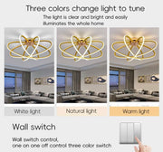 Lustra LED cu Telecomanda LT770/500GD, 45W, Lumina Calda/Rece/Neutra 3000K/4000K/6000K, Dimabila, Aurium Metal