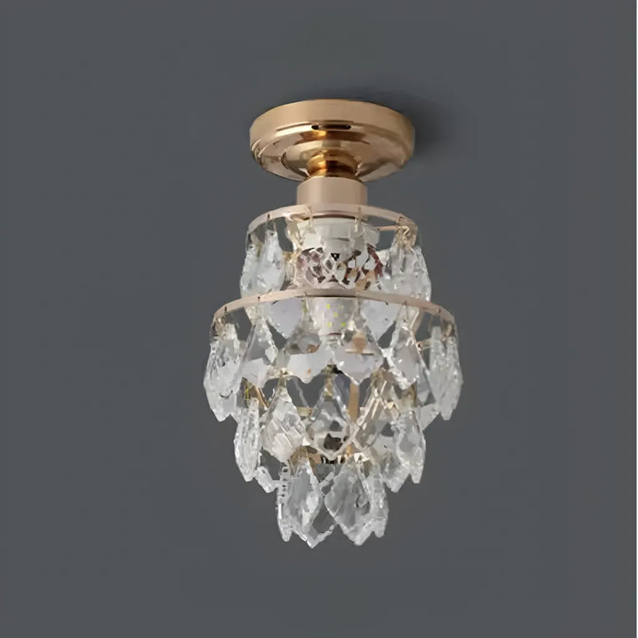 Lustra Ezzelin Cristal, 1xE27, Metal, Auriu