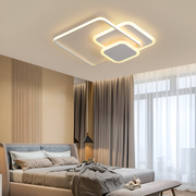 Lustra LED cu telecomanda ANEMONA 75W, 3 Patrate, lumina Rece/Calda/Neutra, Dimabila, Alb