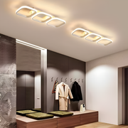 Lustra LED VERTEX 34W, 3 Patrate, Liniara, lumina Rece/Calda/Neutra, Alb
