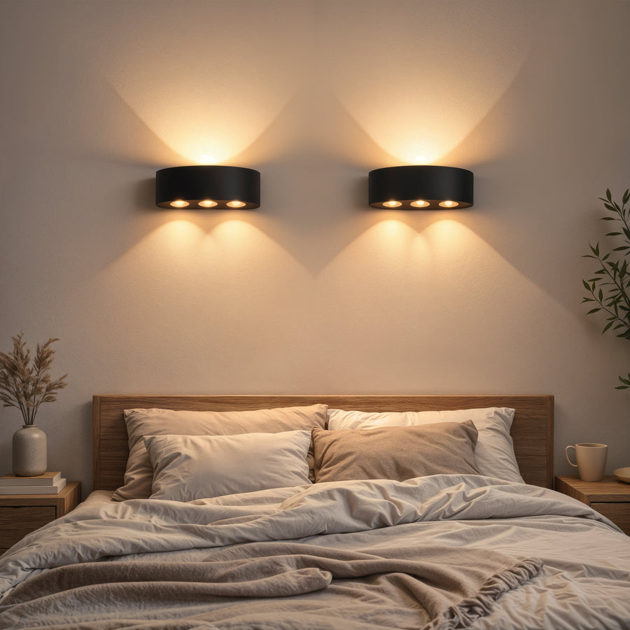 Aplica LED Exterior Ellis, 6W, 6 Surse de lumina, Lumina Calda, Negru