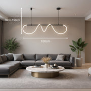 Lustra LED DIVINO cu Tub Silicon Flexibil – 24W, Lumina Reglabila, Negru Mat