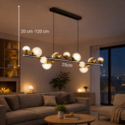 Lustră Suspendată LED Acril Aurion 29W cu Telecomandă, Dimabilă, Negru Auriu, Metal și Acril