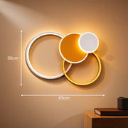 Lustra LED cu telecomanda KILLIAN 80W, 4 Cercuri, lumina Rece/Calda/Neutra, Dimabila, Auriu