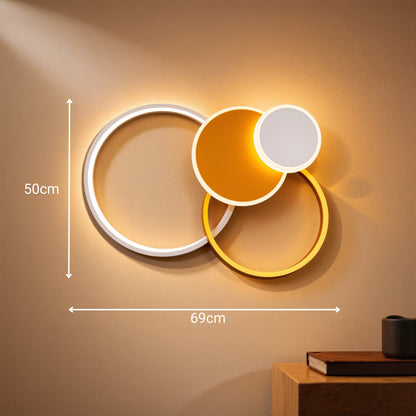 Lustra LED cu telecomanda KILLIAN 80W, 4 Cercuri, lumina Rece/Calda/Neutra, Dimabila, Auriu