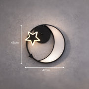 Lustra LED cu telecomanda ALYONA 44W, Luna si Stea, lumina Rece/Calda/Neutra, Dimabila, Negru
