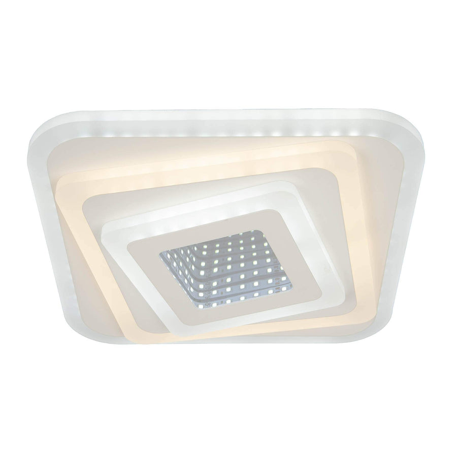 Lustra LED NEXA 3D 46W, Patrata, lumina Rece/Calda/Neutra , Alb