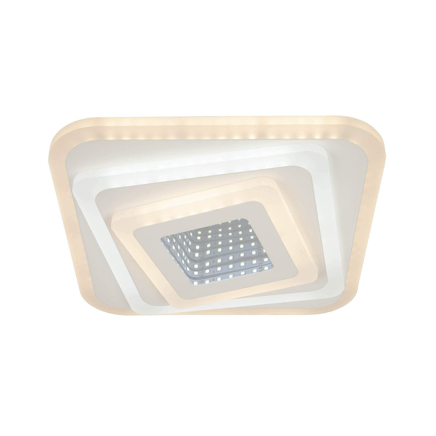 Lustra LED NEXA 3D 46W, Patrata, lumina Rece/Calda/Neutra , Alb