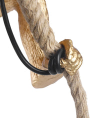 Lustra Suspendata Vintage, LV700, 1xE27, Maimuta, Sfoara si Metal, 100cm, Suport Negru