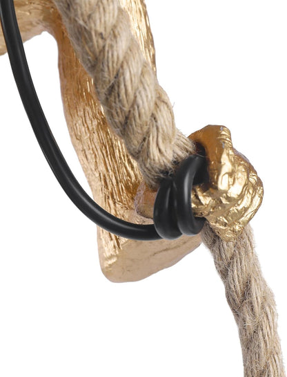 Lustra Suspendata Vintage, LV700, 1xE27, Maimuta, Sfoara si Metal, 100cm, Suport Negru