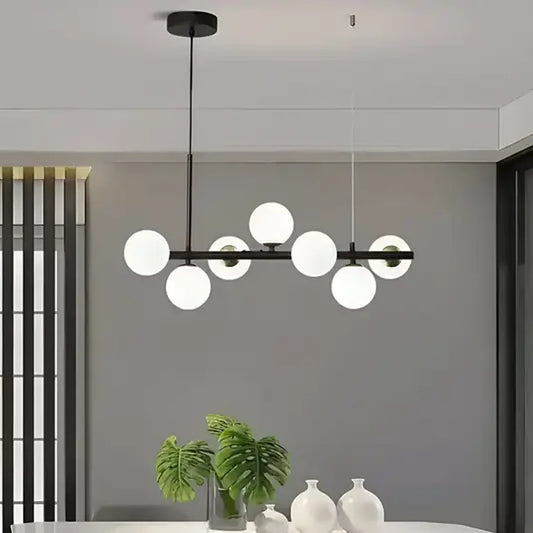 Lustra cu bec moderna LOFT Pavilion, 7x G9, Negru, Metal, Inaltime Reglabila
