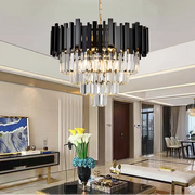 Candelabru Cristal BLOIS Eleganza 8xE14, Diametru 50cm, Negru, Inaltime Reglabila