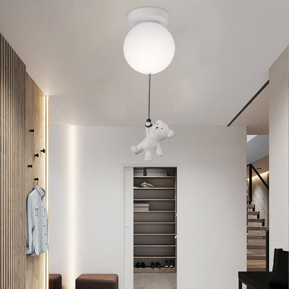 Lustra LED URSULETI Glob 20cm, Inaltime 52cm, 1xE27, Suspendata