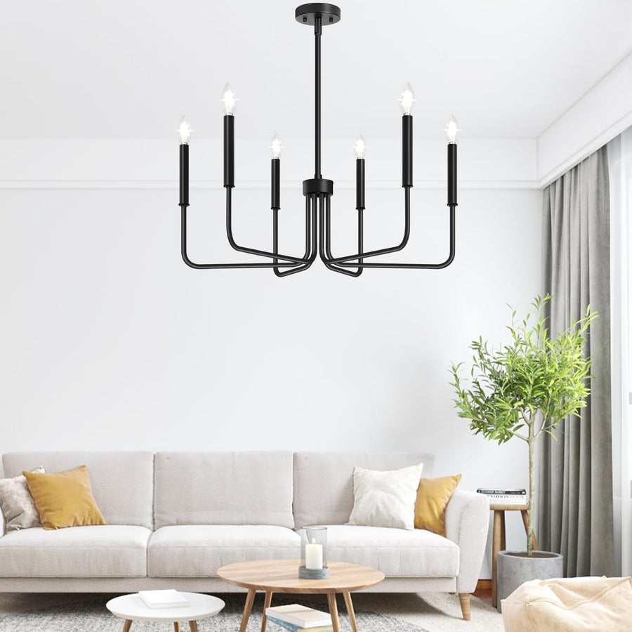 Lustra Metalic AVANT, tip Pendul cu brate, D63 cm Rotunda, 6xE14, Negru