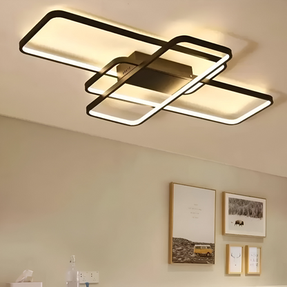 Lustra LED cu telecomanda AXIS 95W, 3 Elemente, lumina Rece/Calda/Neutra, Dimabila, Negru