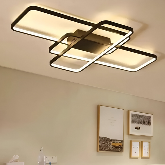 Lustra LED cu telecomanda AXIS 95W, 3 Elemente, lumina Rece/Calda/Neutra, Dimabila, Negru