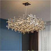Candelabru Cristal RZ-2/500x500GD , 10xE14, Diametru 50cm, Auriu Lucios, Inaltime Reglabila, Design Elegant